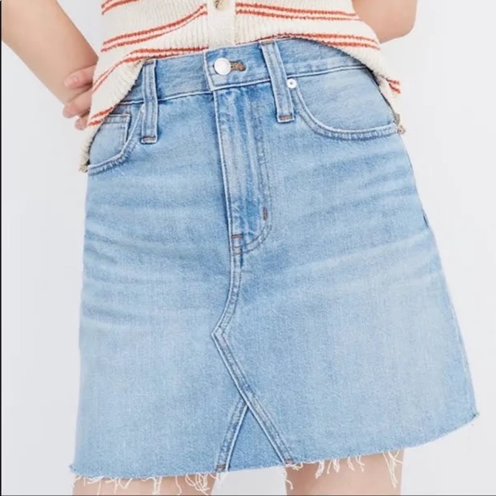 Madewell high rise a-line mini skirt